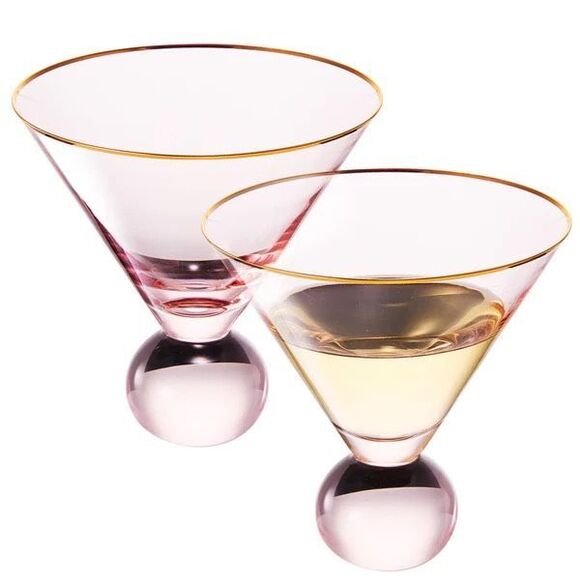 Khen Proposta blush pink martini glasses. Set of 2  *New in box - Picture 7 of 7